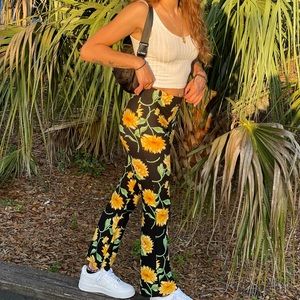 Sunflower flowy pants